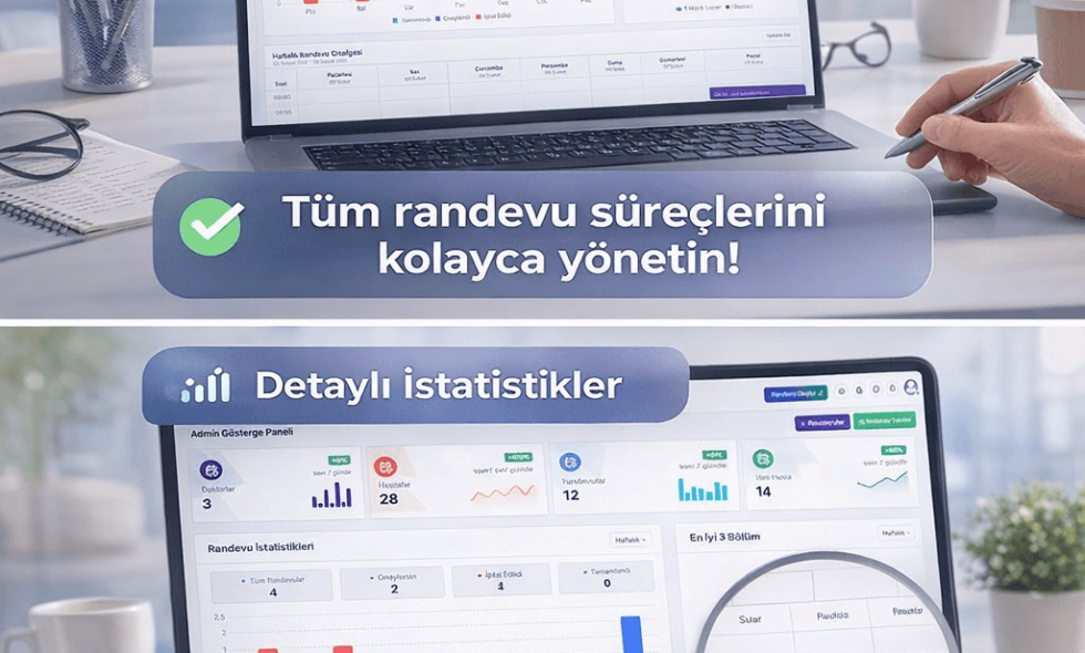 klinik randevu sistemi arayüzü