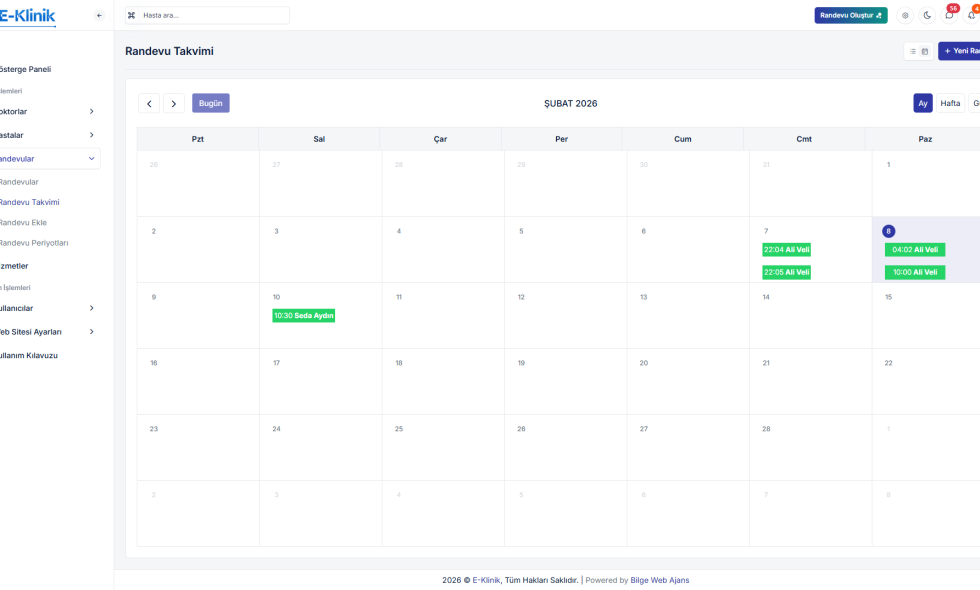 Randevu Takvimi