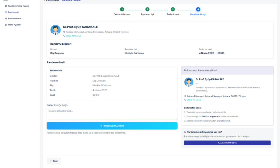 E-Klinik Randevu Sistemi Nedir? Özellikleri, Avantajları ve Kliniklere FaydalarıE-Klinik randevu sistemi ile hasta randevularınızı kolayca yönetin. Online randevu, SMS hatırlatma, doktor yönetimi ve muhasebe modülü ile kliniğinizi dijitalleştirin.Günümüzde sağlık kuruluşları için hızlı, düzenli ve hatasız randevu yönetimi büyük önem taşır.
E-Klinik Randevu Sistemi, kliniklerin ve sağlık merkezlerinin tüm randevu süreçlerini dijital ortamda yönetmesini sağlayan, kullanıcı dostu ve kapsamlı bir yazılımdır.
