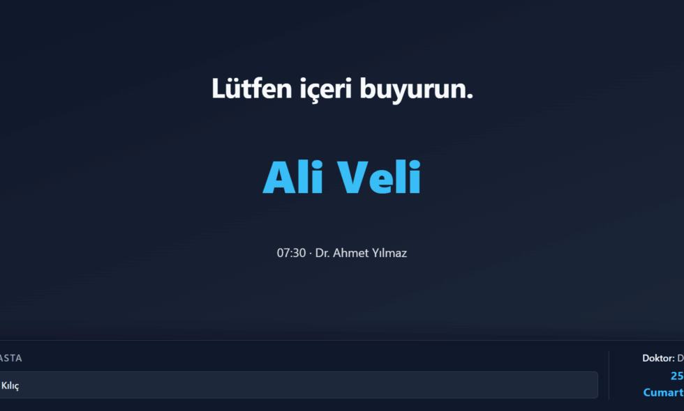Randevu Sistemi Hasta Bekleme Ekranı